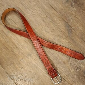 Leegin Silver Creek Billet Overlay Western Belt Leather Made in USA size 40